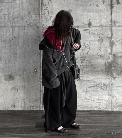 LEATHER PATCH ESSENTIAL ZIP-UP