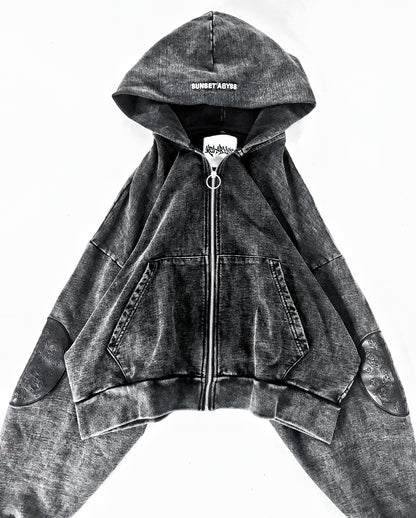 LEATHER PATCH ESSENTIAL ZIP-UP