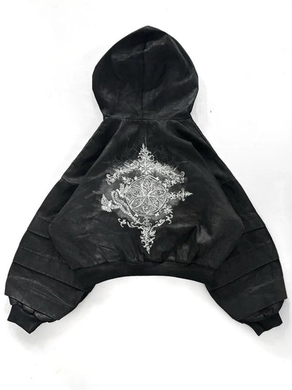 STAINED GLASS WAXED DENIM JACKET