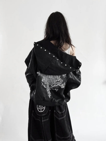 STAINED GLASS WAXED DENIM JACKET