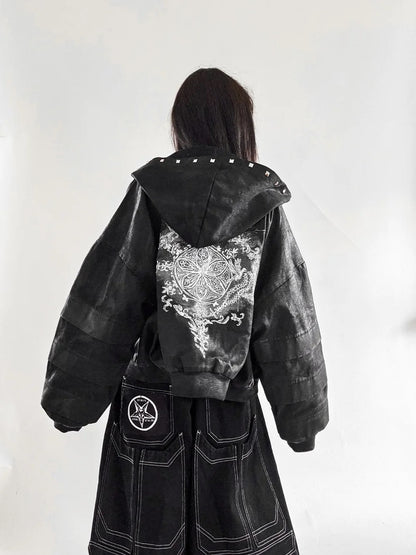 STAINED GLASS WAXED DENIM JACKET