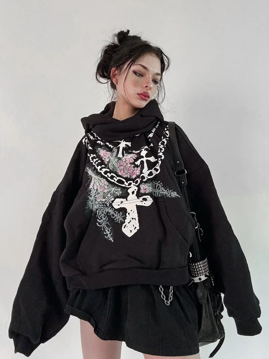 MIDNIGHT BLOSSOM LOKI HOODIE - 1/1