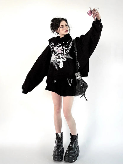 MIDNIGHT BLOSSOM LOKI HOODIE - 1/1