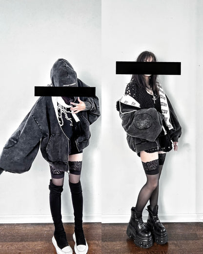 LEATHER PATCH ESSENTIAL ZIP-UP