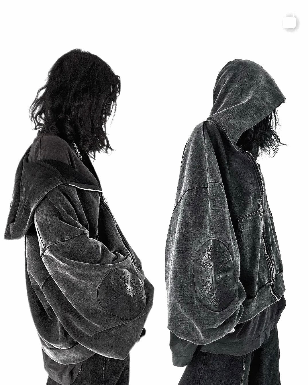 LEATHER PATCH ESSENTIAL ZIP-UP