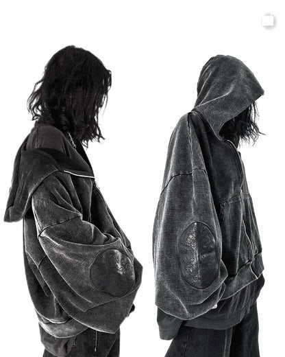 LEATHER PATCH ESSENTIAL ZIP-UP