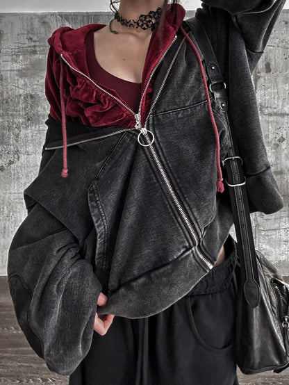 LEATHER PATCH ESSENTIAL ZIP-UP