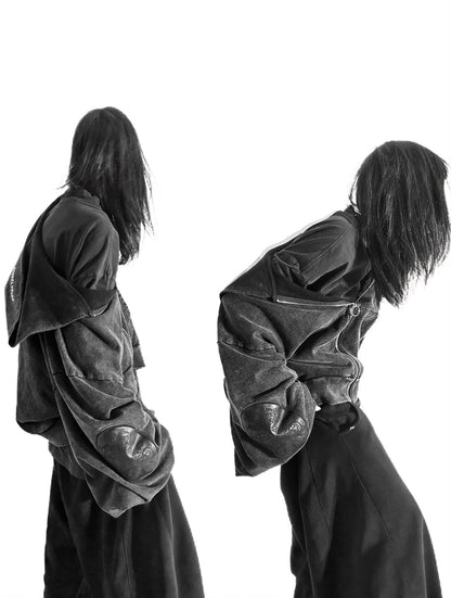 LEATHER PATCH ESSENTIAL ZIP-UP